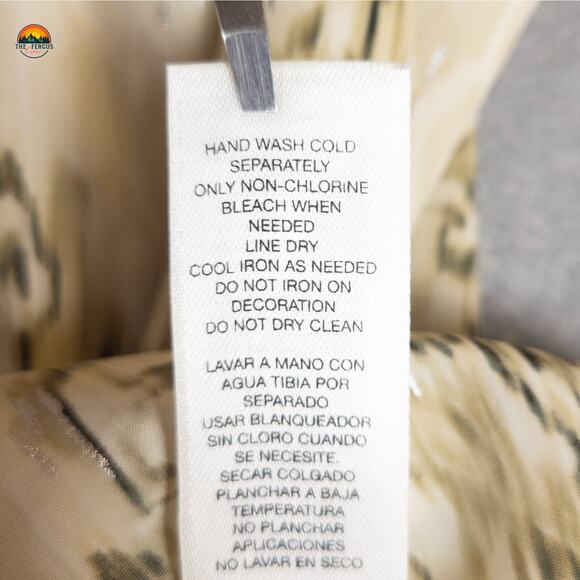 Chico's Popover Blouse Top Tan Abstract Print Metallic Boho Women's Plus Size 3 - Picture 13 of 13